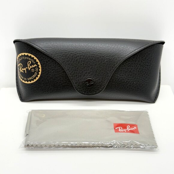 Ray-Ban Sunglasses Black Fold Over Case Semi Hard With Microfiber Cloth Set - Picture 1 of 2
